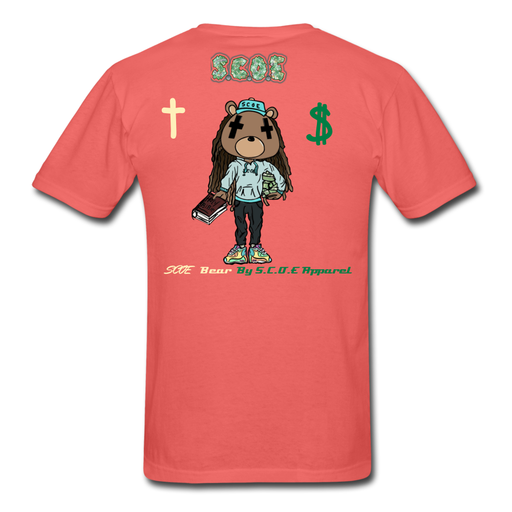 S.C.O.E Bear Business Meeting T-Shirt - coral