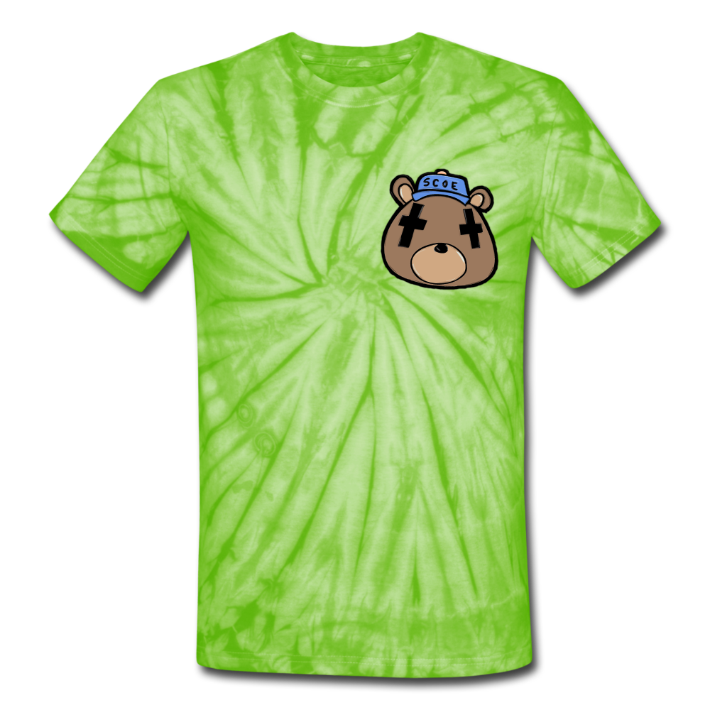 S.C.O.E Bear Tie Dye T-Shirt - spider lime green