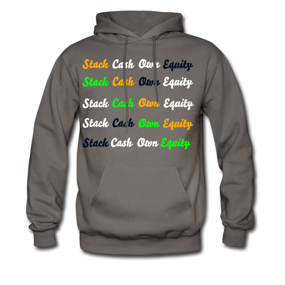 "Stack Cash Own Equity" Hoodie - asphalt gray