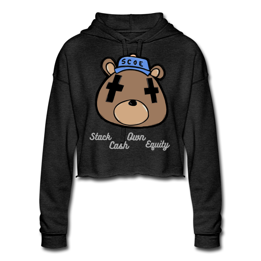 S.C.O.E Bear Head Cropped Hoodie - deep heather