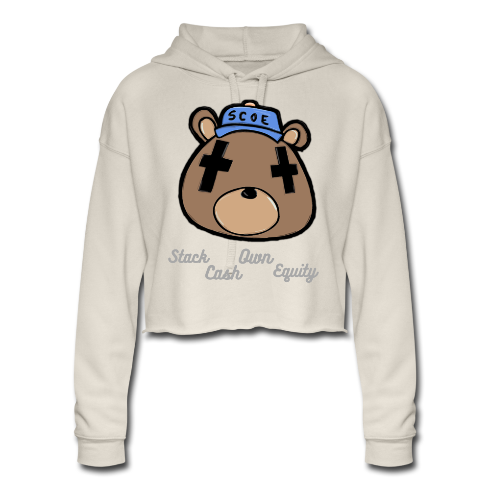 S.C.O.E Bear Head Cropped Hoodie - dust