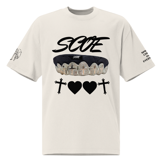 {Spread Christ Own Everything} "Monochrome" Grillz Oversized Tee