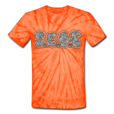 S.C.O.E Unisex Tie Dye T-Shirt - spider orange