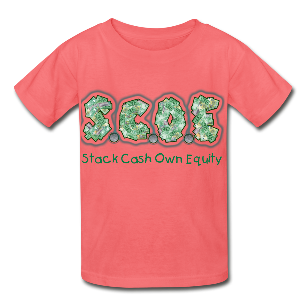 S.C.O.E Youth  T-Shirt - coral