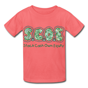 S.C.O.E Youth  T-Shirt - coral