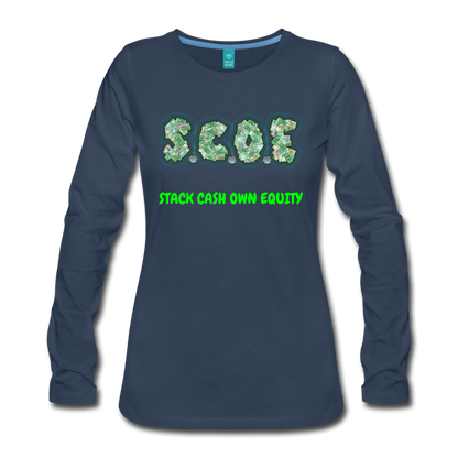 S.C.O.E Women's Premium Long Sleeve T-Shirt - navy