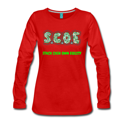 S.C.O.E Women's Premium Long Sleeve T-Shirt - red