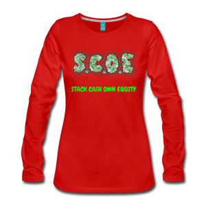 S.C.O.E Women's Premium Long Sleeve T-Shirt - red
