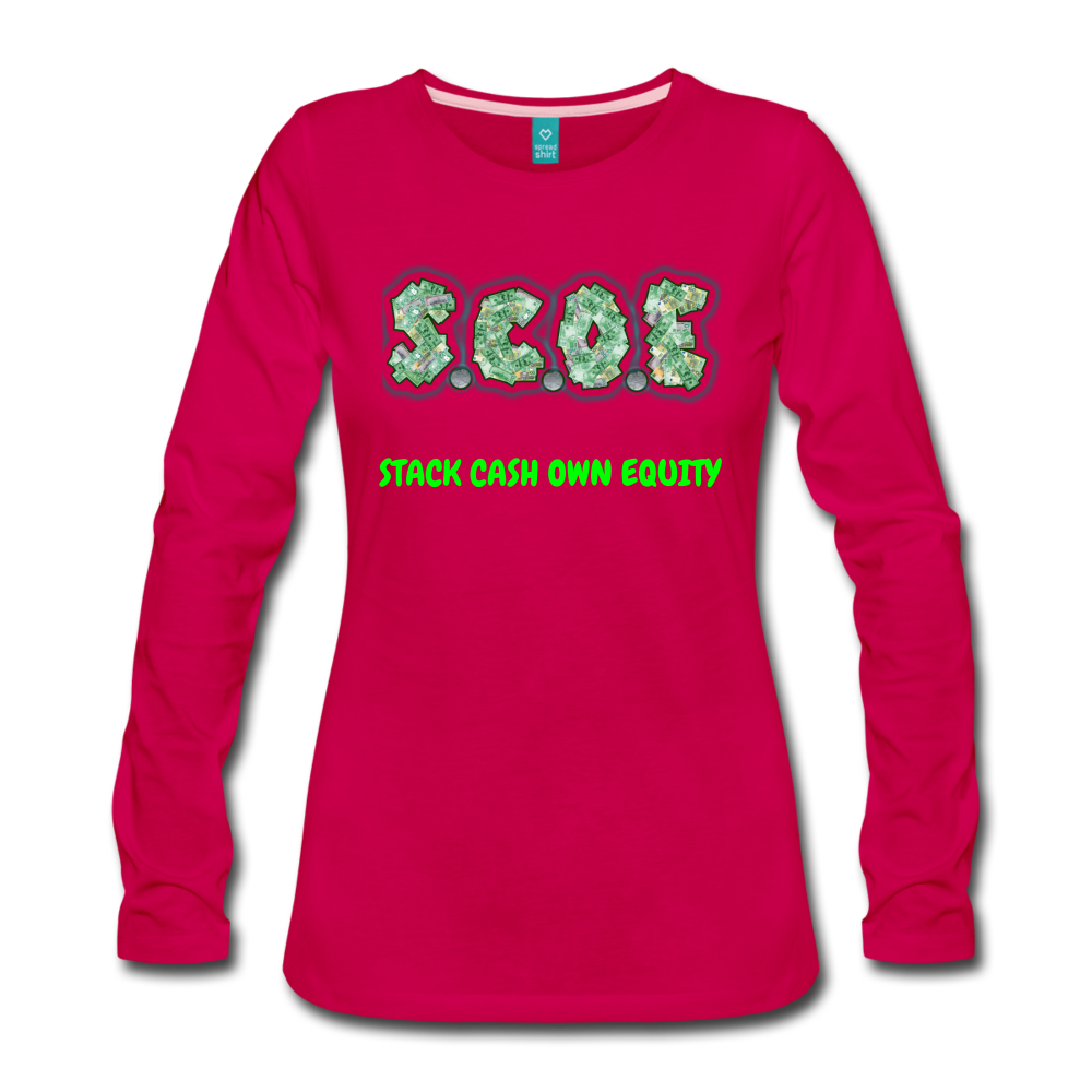 S.C.O.E Women's Premium Long Sleeve T-Shirt - dark pink