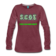 Load image into Gallery viewer, S.C.O.E Women&#39;s Premium Long Sleeve T-Shirt - heather burgundy