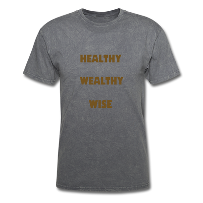 S.C.O.E Healthy Wealthy Wise Vintage T-Shirt - mineral charcoal gray