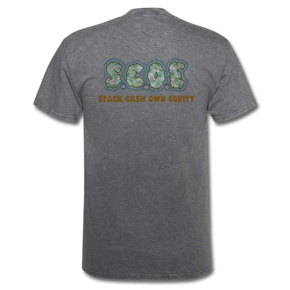 S.C.O.E Healthy Wealthy Wise Vintage T-Shirt - mineral charcoal gray