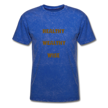 Load image into Gallery viewer, S.C.O.E Healthy Wealthy Wise Vintage T-Shirt - mineral royal