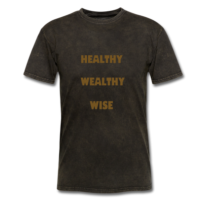 S.C.O.E Healthy Wealthy Wise Vintage T-Shirt - mineral black