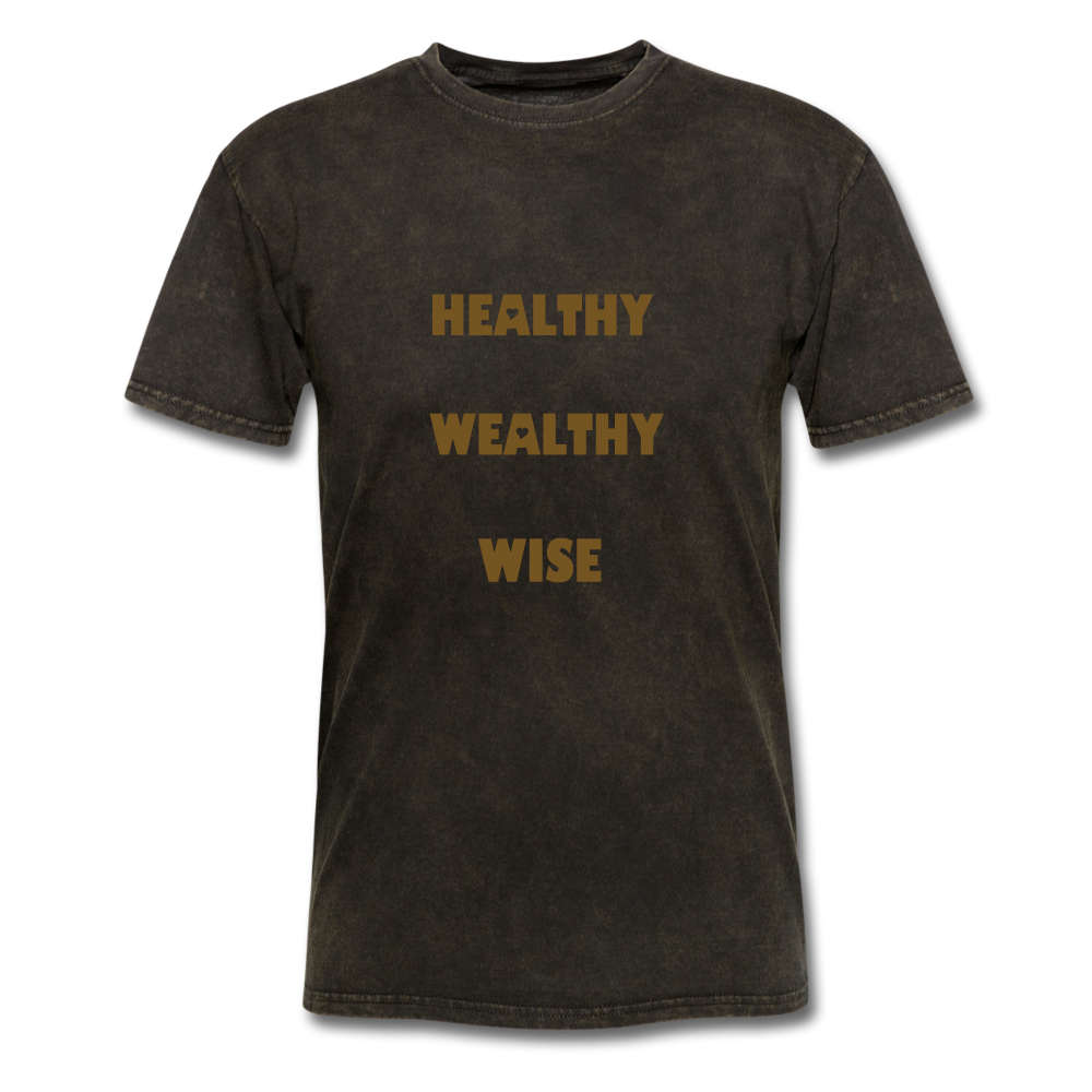 S.C.O.E Healthy Wealthy Wise Vintage T-Shirt - mineral black