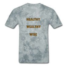 Load image into Gallery viewer, S.C.O.E Healthy Wealthy Wise Vintage T-Shirt - grey tie dye