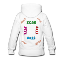 Load image into Gallery viewer, S.C.O.E Women&#39;s Multi-Color Logo Hoodie - white