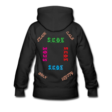 Load image into Gallery viewer, S.C.O.E Women&#39;s Multi-Color Logo Hoodie - black