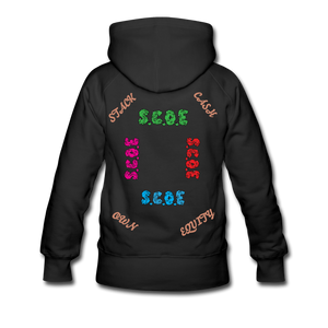 S.C.O.E Women's Multi-Color Logo Hoodie - black
