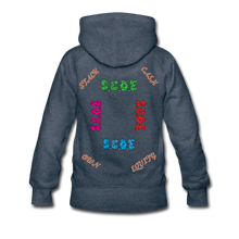 Load image into Gallery viewer, S.C.O.E Women&#39;s Multi-Color Logo Hoodie - heather denim