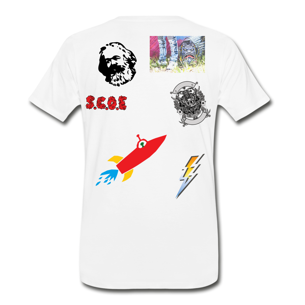 S.C.O.E Abstract Random Tee - white