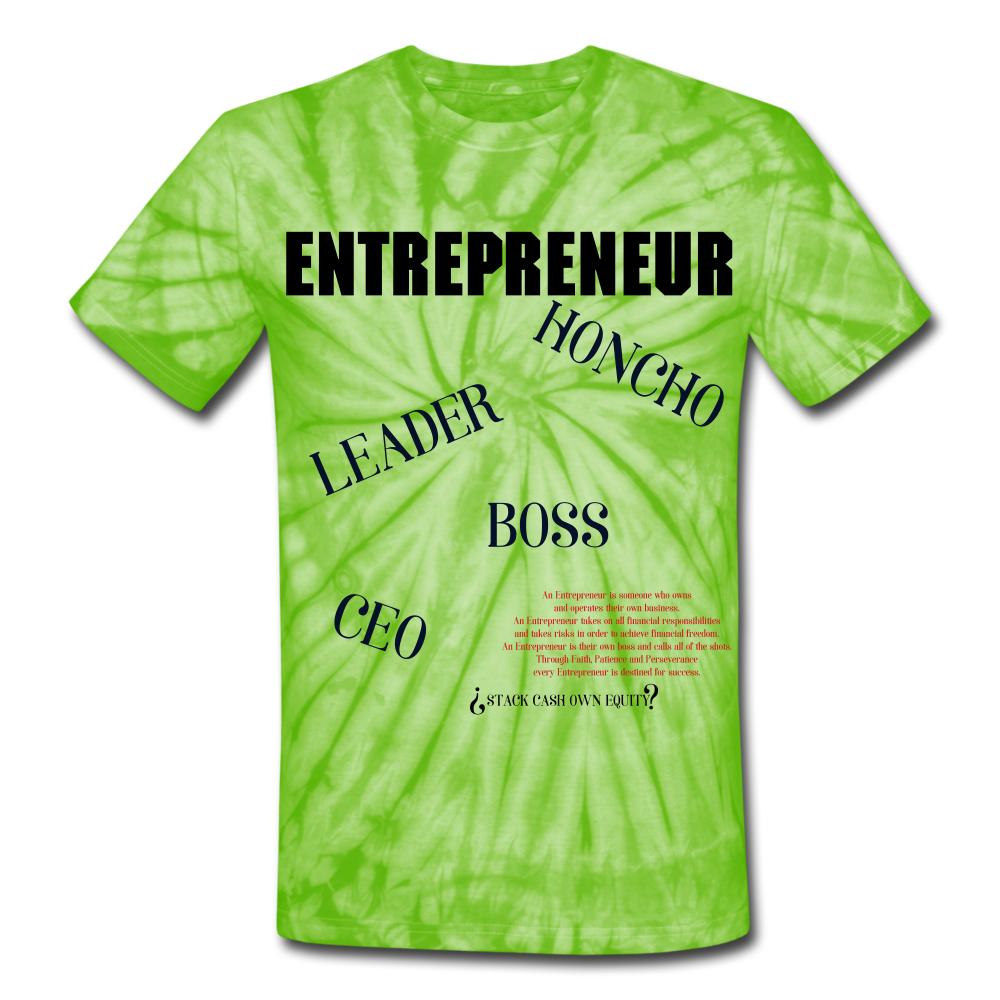 S.C.O.E Entrepreneur Tie Dye T-Shirt - spider lime green