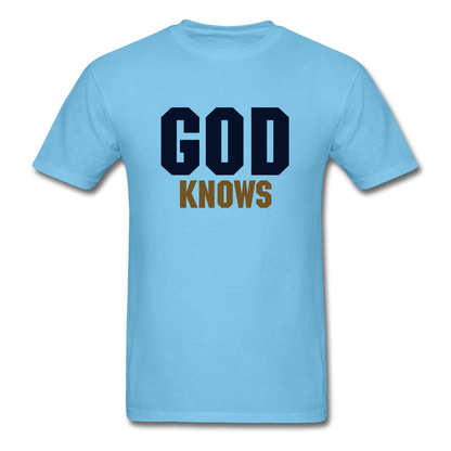 S.C.O.E God Knows Unisex T-shirt - aquatic blue