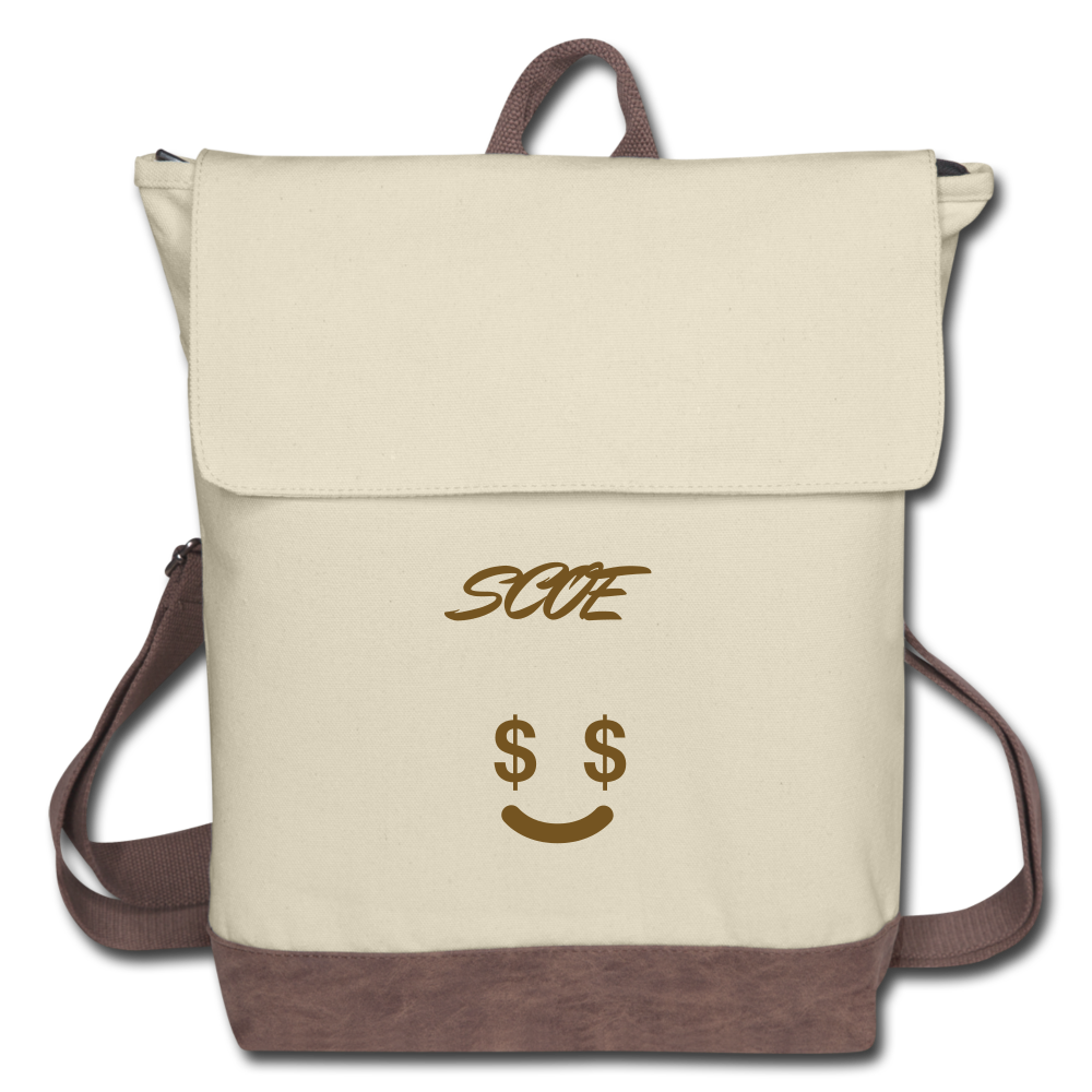 S.C.O.E Canvas Backpack - ivory/brown