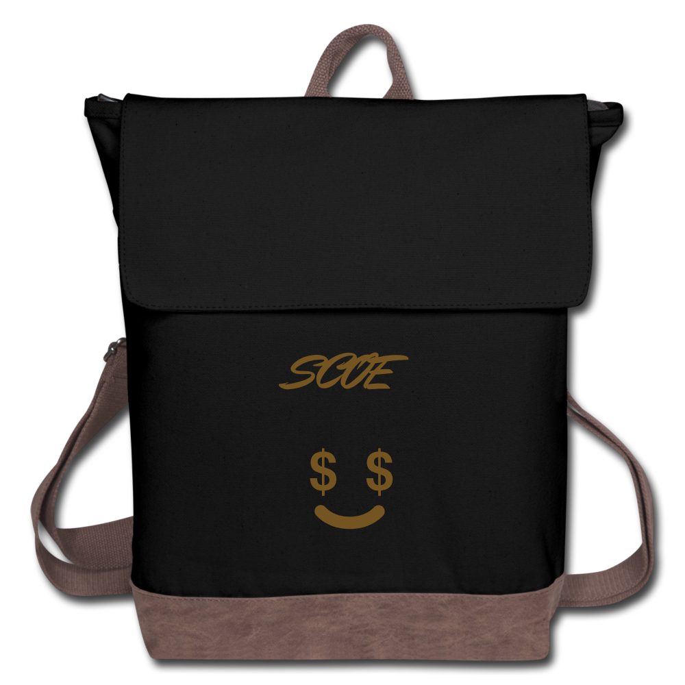 S.C.O.E Canvas Backpack - black/brown