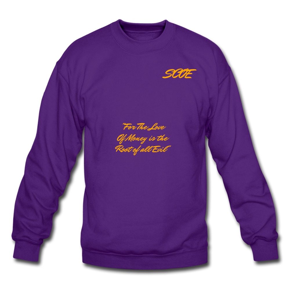 S.C.O.E Root of All Evil Crewneck Sweatshirt - purple
