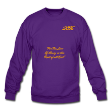 Load image into Gallery viewer, S.C.O.E Root of All Evil Crewneck Sweatshirt - purple