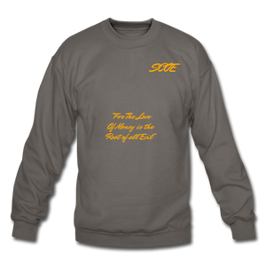 S.C.O.E Root of All Evil Crewneck Sweatshirt - asphalt gray
