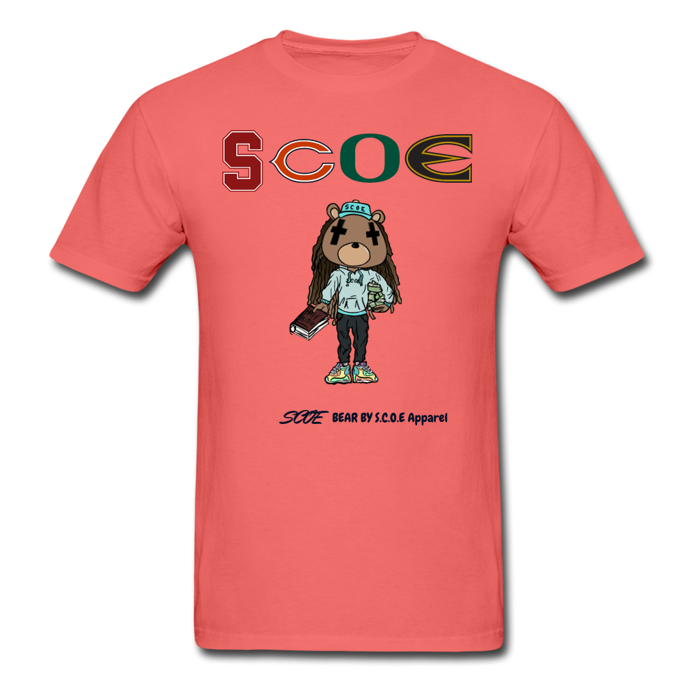 S.C.O.E Bear ComfortWash T-Shirt - coral