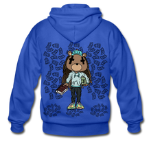 Load image into Gallery viewer, S.C.O.E Bear Money Zip Hoodie - royal blue