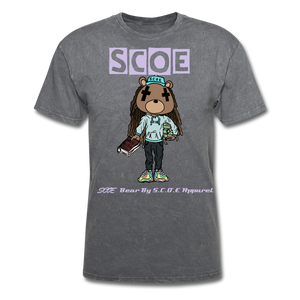 S.C.O.E Bear Vintage Lavender T-Shirt - mineral charcoal gray