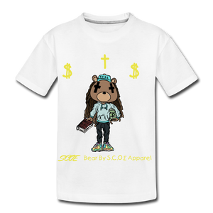 S.C.O.E Bear Kids $ T-Shirt - white