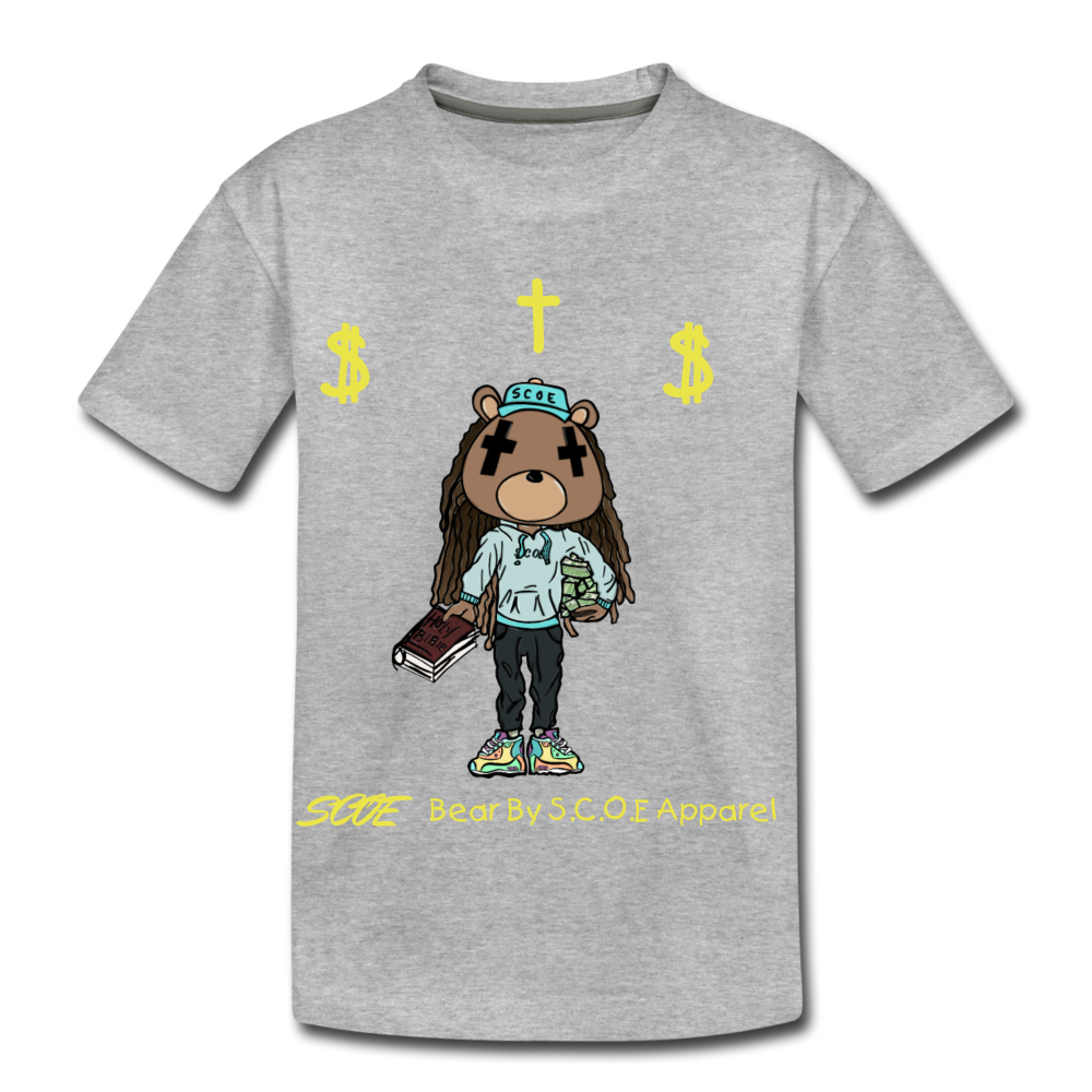S.C.O.E Bear Kids $ T-Shirt - heather gray
