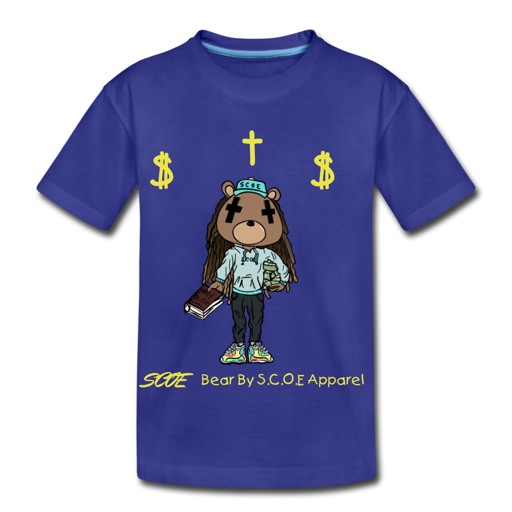 S.C.O.E Bear Kids $ T-Shirt - royal blue
