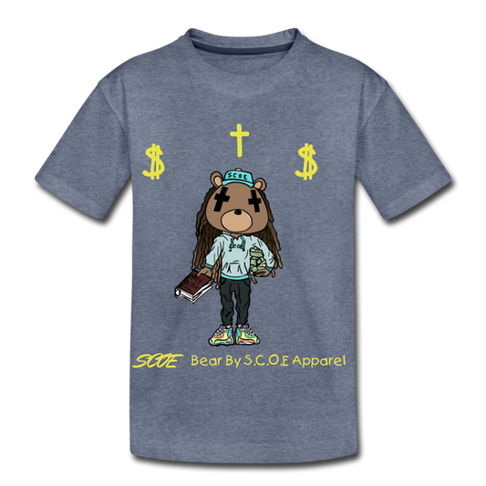 S.C.O.E Bear Kids $ T-Shirt - heather blue