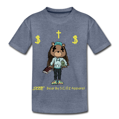 S.C.O.E Bear Kids $ T-Shirt - heather blue