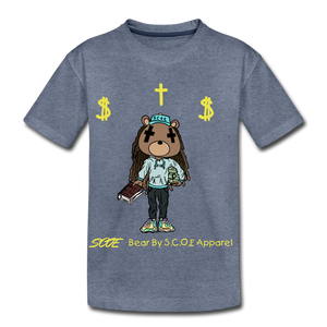 S.C.O.E Bear Kids $ T-Shirt - heather blue