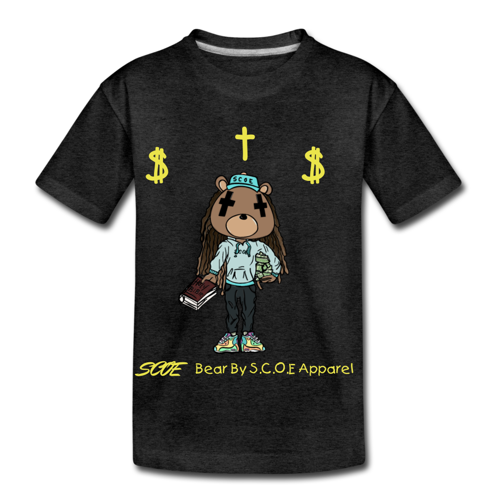 S.C.O.E Bear Kids $ T-Shirt - charcoal gray