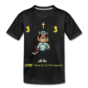 S.C.O.E Bear Kids $ T-Shirt - charcoal gray
