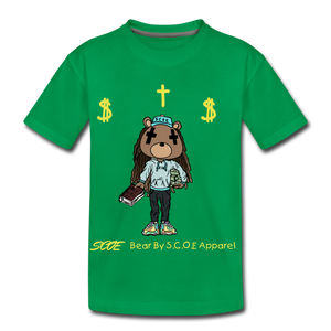 S.C.O.E Bear Kids $ T-Shirt - kelly green