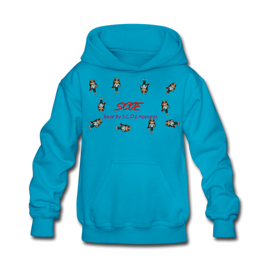 S.C.O.E Bear Kids Hoodie - turquoise