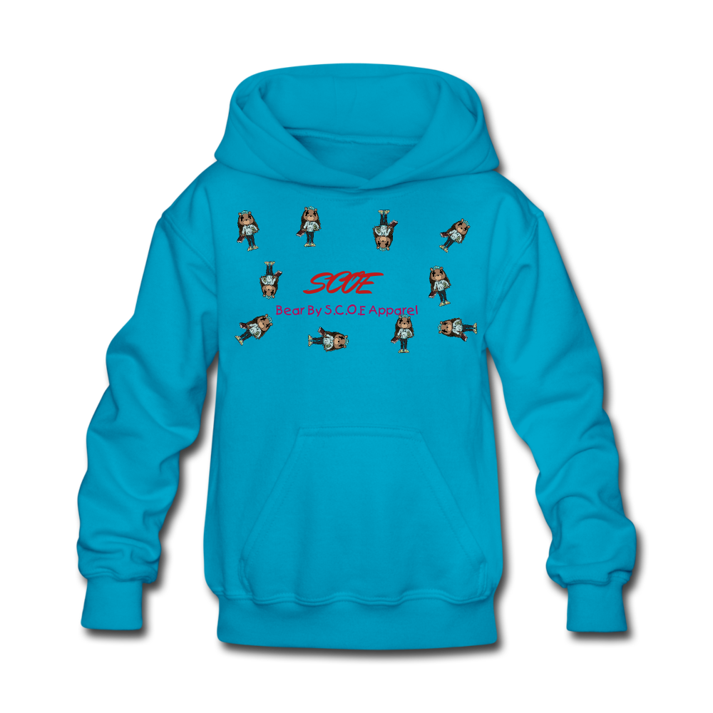S.C.O.E Bear Kids Hoodie - turquoise