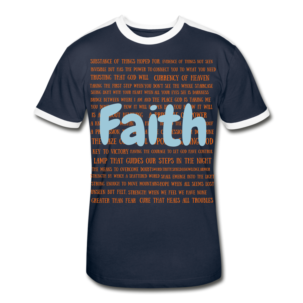 S.C.O.E Bear "Faith Is" T-Shirt - navy/white