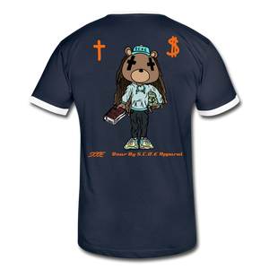 S.C.O.E Bear "Faith Is" T-Shirt - navy/white
