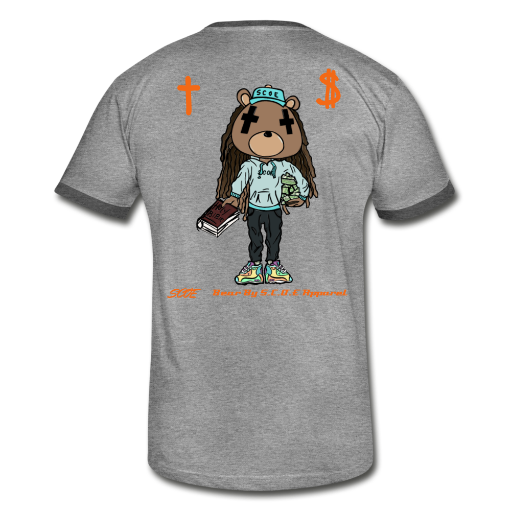S.C.O.E Bear "Faith Is" T-Shirt - heather gray/charcoal