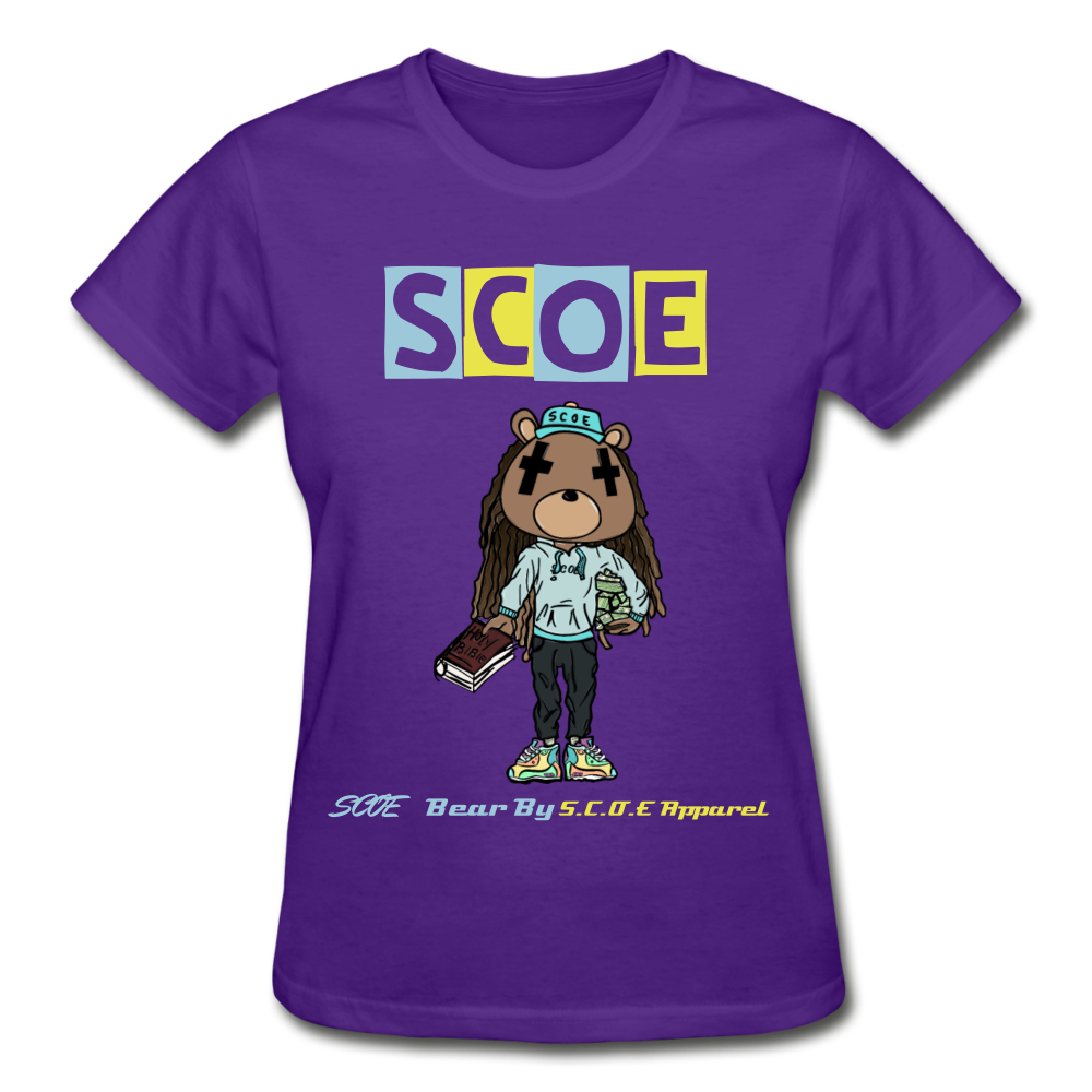 S.C.O.E Bear Ladies T-Shirt - purple